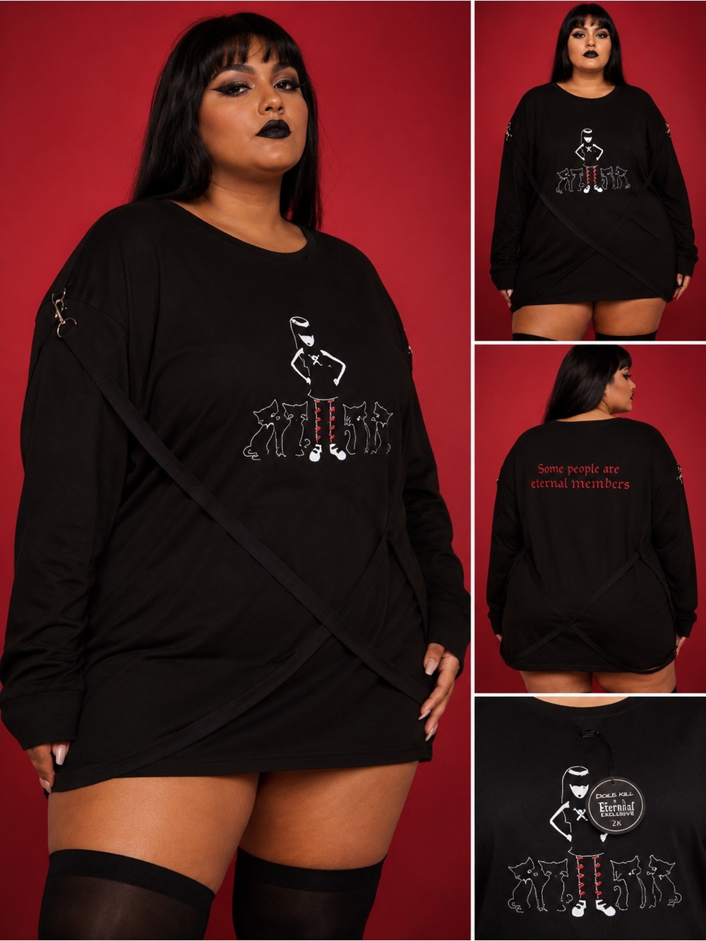Dolls Kill x Emily The Strange Suspender Tee
